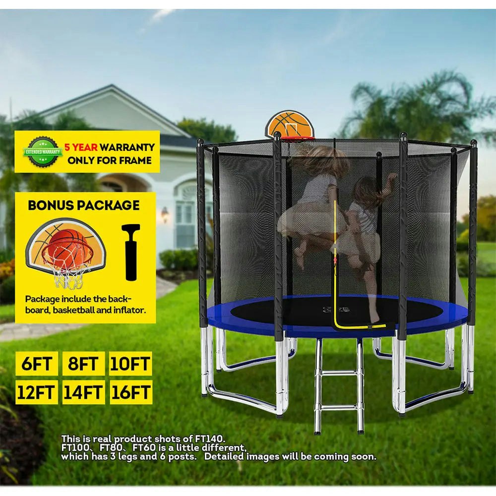 Pop Master Flat Trampoline 5 Year Warranty Only For Frame With Free Bonus