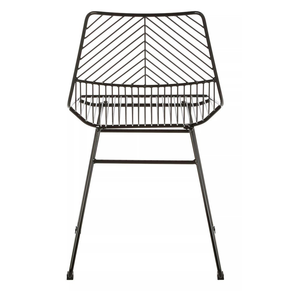 interiors by Premier Small Black Metal Wire Chair, Sturdy Metal Chair For Kitchen, Outdoor Tapered Metal Chair For Patio, Lawn