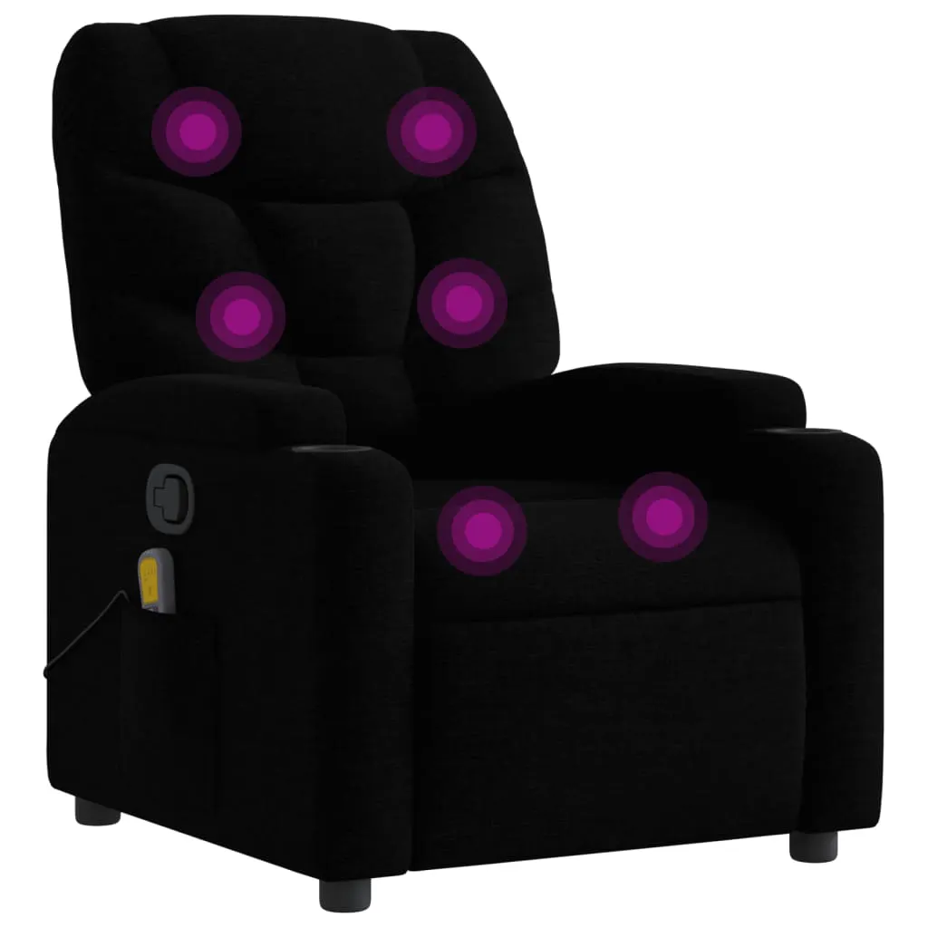 Massage Recliner Chair Black Fabric 3205614 Massage Recliner Chair Black Fabric 3205614