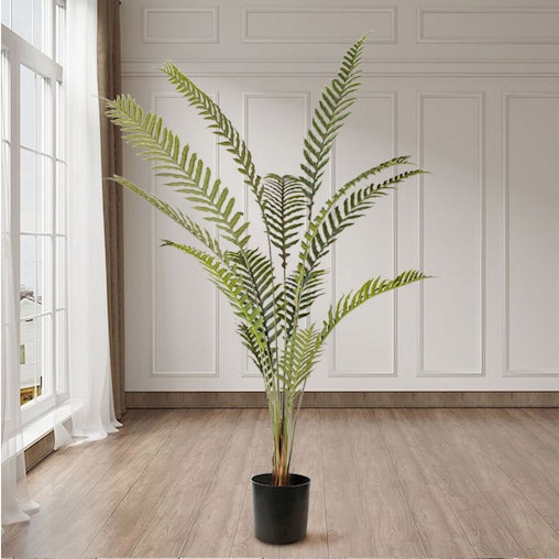 SOGA 4X 240cm Artificial Green Rogue Hares Foot Fern Tree Fake Tropical Indoor Plant Home Office Decor SOGA 4X 240cm Artificial Green Rogue Hares Foot Fern Tree Fake Tropical Indoor Plant Home Office Decor