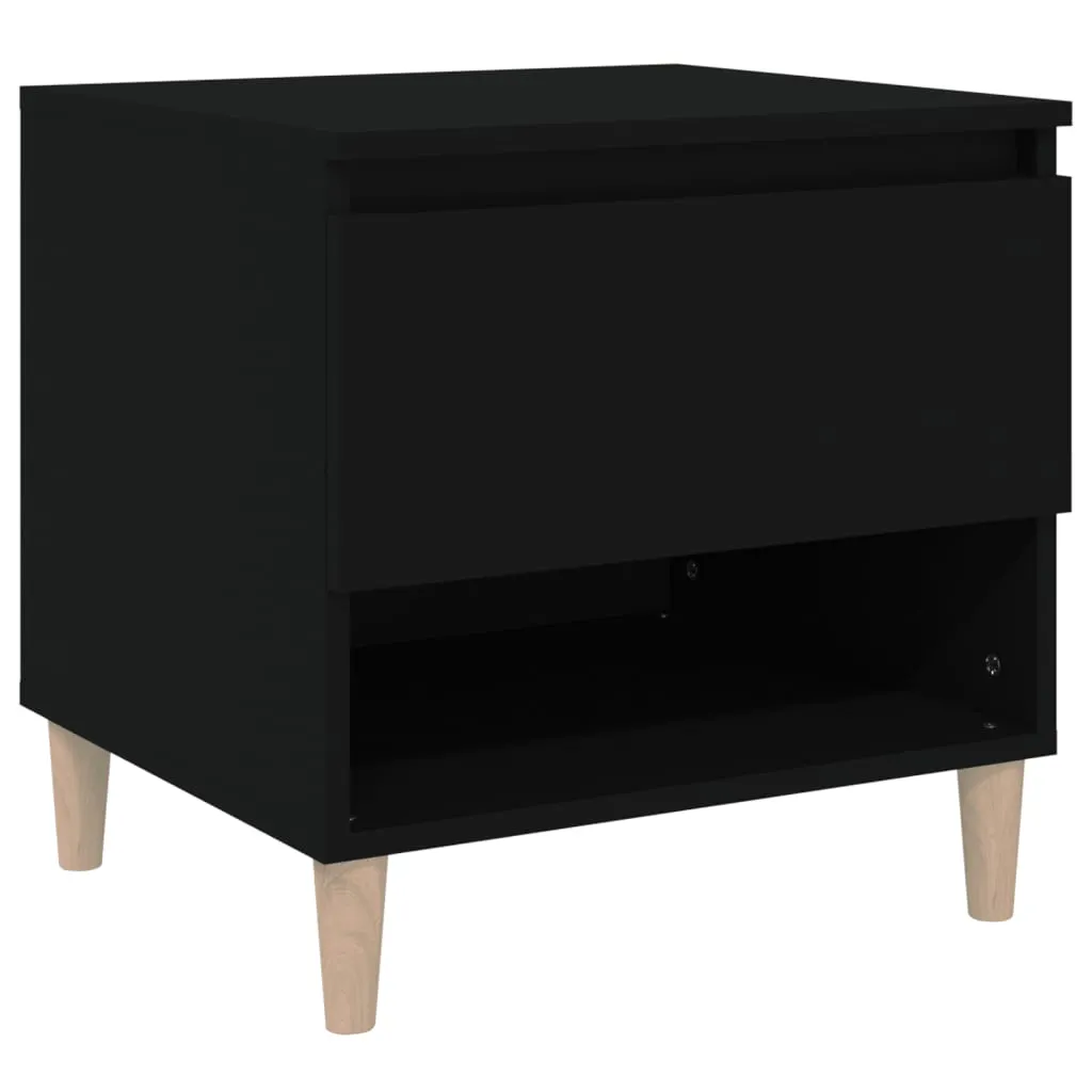 Bedside Table Black 50x46x50 cm Engineered Wood 819534 Bedside Table Black 50x46x50 cm Engineered Wood 819534