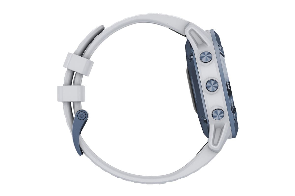 Garmin Fenix 6 Pro Solar (Mineral Blue with Whitestone Band) - International Model