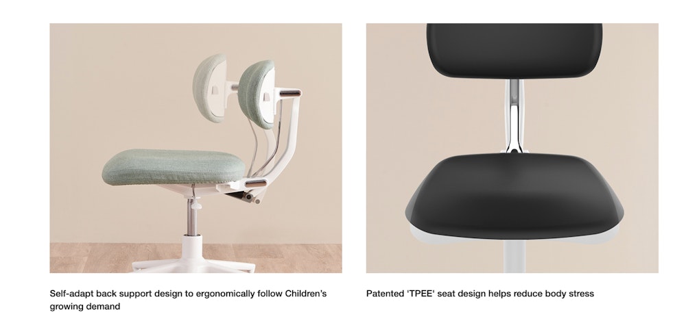 UFOU Cassia Ergonomic Childrens Kids Study Chair - Coral Red image number null