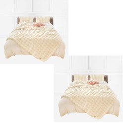 SOGA 2X 200cm Creamy White Fur Fuzzy Super Soft and Cozy Fluffy Throw Blanket SOGA 2X 200cm Creamy White Fur Fuzzy Super Soft and Cozy Fluffy Throw Blanket