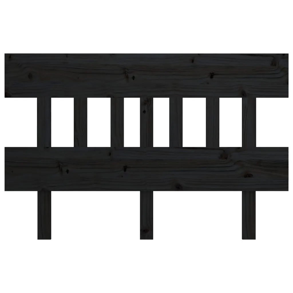 Bed Headboard Black 138.5x3x81 cm Solid Wood Pine 819119