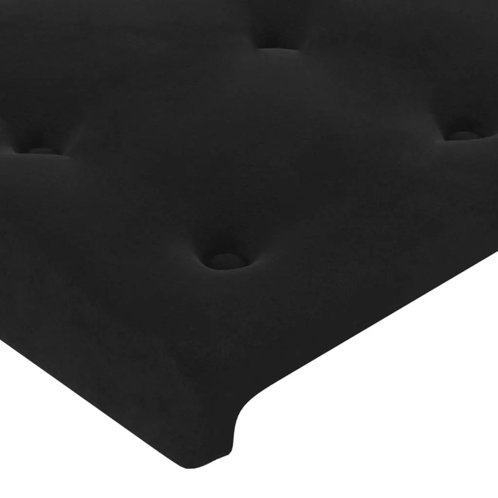 LED Headboard Black 200x5x118/128 cm Velvet 3122926