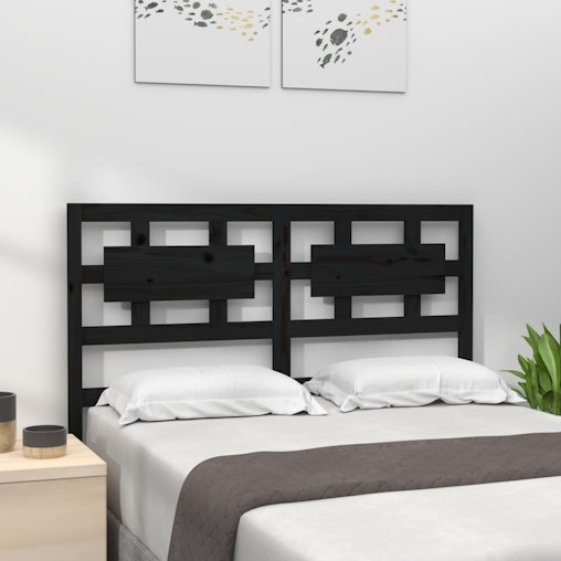 NNEVL Bed Headboard Black 155.5x4x100 cm Solid Wood Pine NNEVL Bed Headboard Black 155.5x4x100 cm Solid Wood Pine