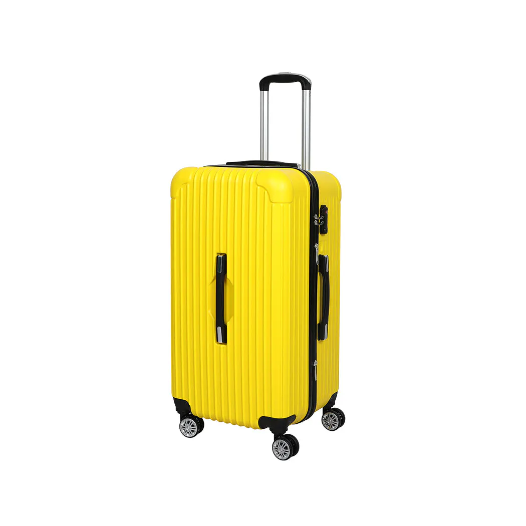 Slimbridge 28"Trunk Luggage Travel Suitcase Travelling Large TSA 4 Wheels Yellow