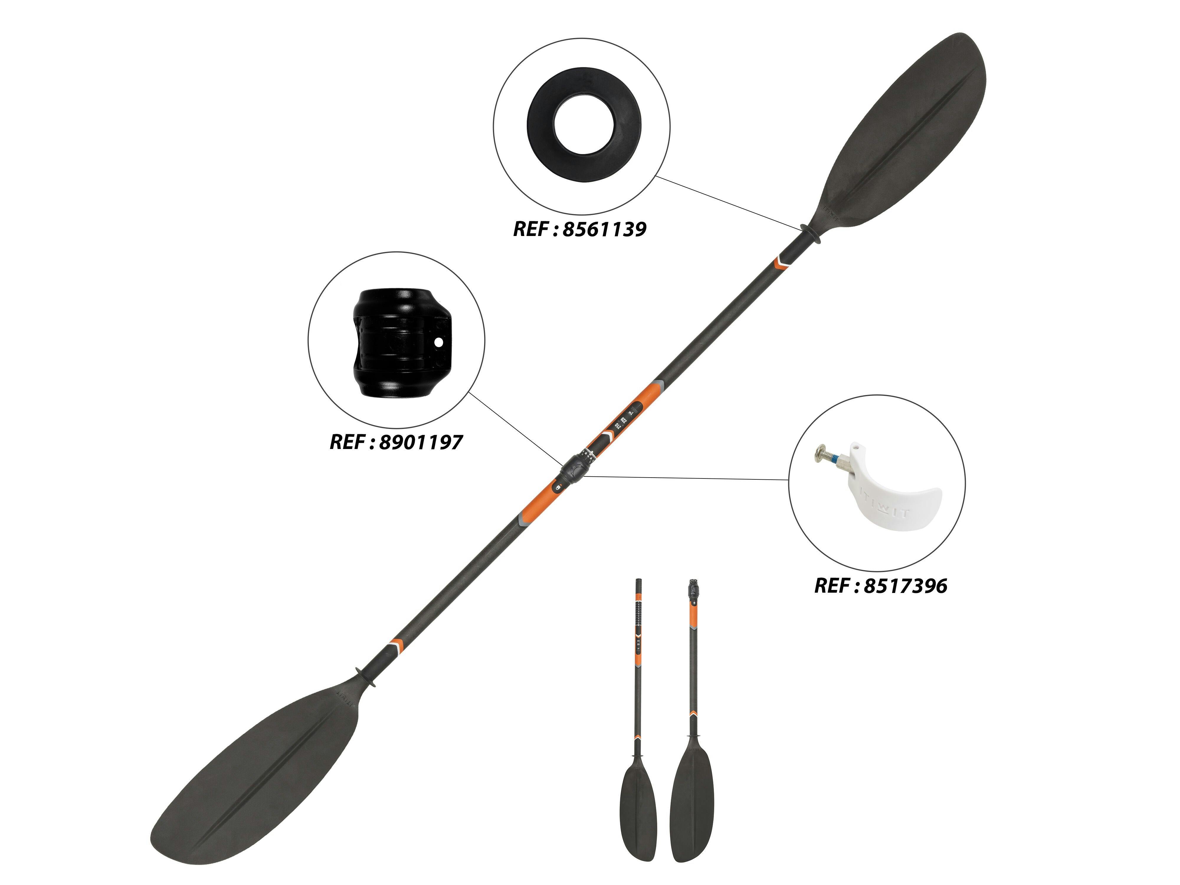 Decathlon | X500 TWO-PIECE ADJUSTABLE SPLIT CARBON KAYAK PADDLE 210-220 CM