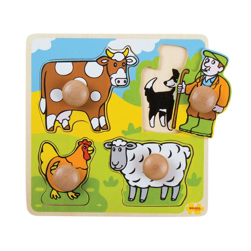 Bigjigs Toys My First Peg Puzzle Farm