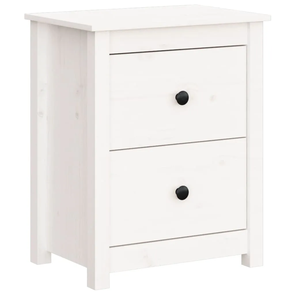 Bedside Cabinet White 50x35x61.5 cm Solid Wood Pine 813681 Bedside Cabinet White 50x35x61.5 cm Solid Wood Pine 813681