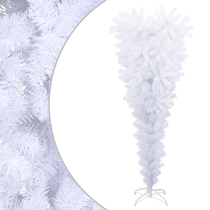 NNEVL Upside-down Artificial Christmas Tree with Stand White 150 cm image number null