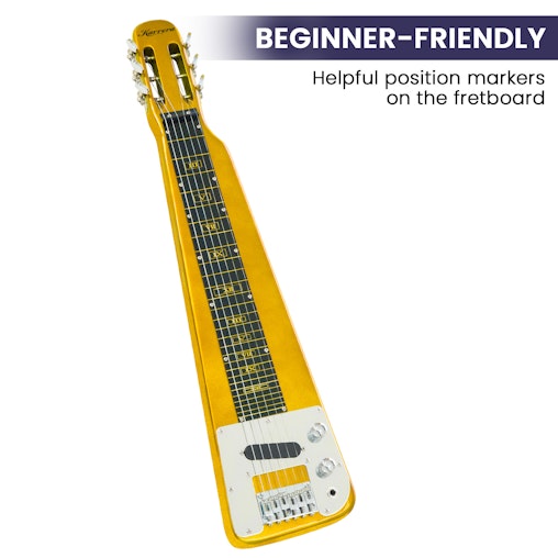 Karrera 29in 6-String Lap Steel Hawaiian Guitar - Metallic Gold Karrera 29in 6-String Lap Steel Hawaiian Guitar - Metallic Gold