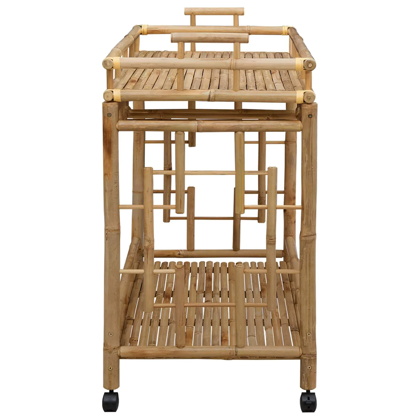 Wine Trolley with Wheels Natural 85 x 50 x 93 cm Bamboo 42028241