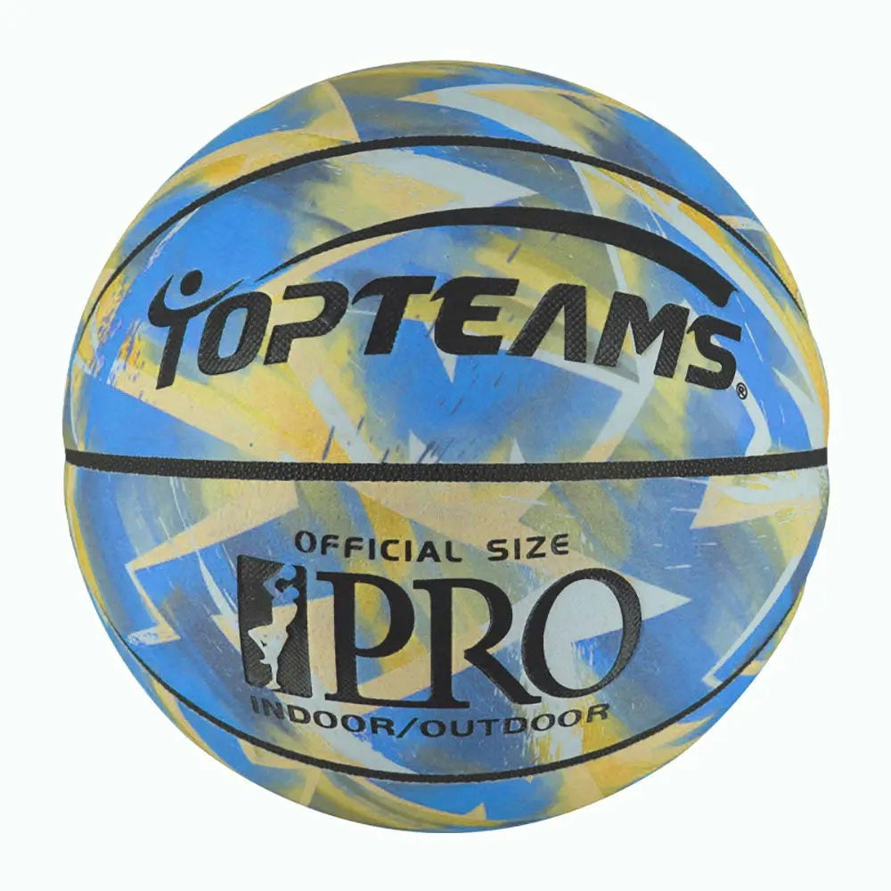 BALLSTRIKE FMSIZE7 Size 7 Suede Basketball Excellent Bounce Game Ball Indoor Outdoor - Blue&Yellow