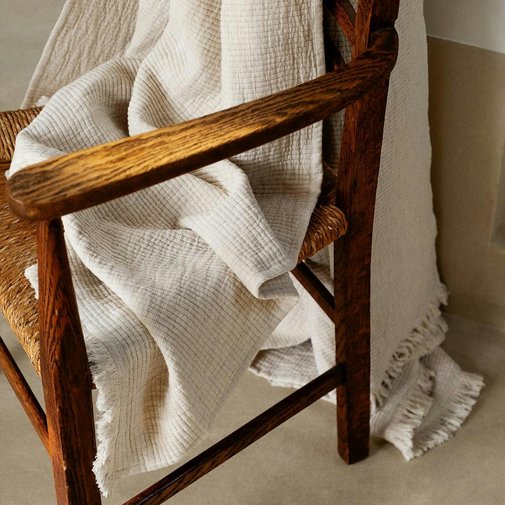 Piglet in Bed Oatmeal Cotton Textured Throw