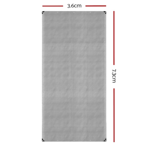 Instahut 3.6x7.3m Tarp Camping Tarps Poly Tarpaulin Heavy Duty Cover 180gsm Silver Instahut 3.6x7.3m Tarp Camping Tarps Poly Tarpaulin Heavy Duty Cover 180gsm Silver