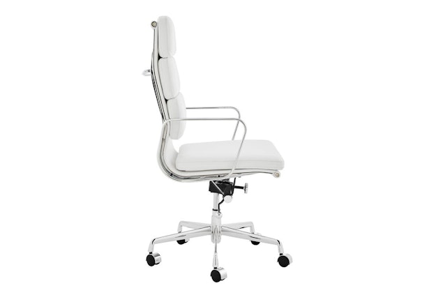 NNEKGE Replica Eames Group StandardPadded High Back Office Chair (White Leather) NNEKGE Replica Eames Group StandardPadded High Back Office Chair (White Leather)