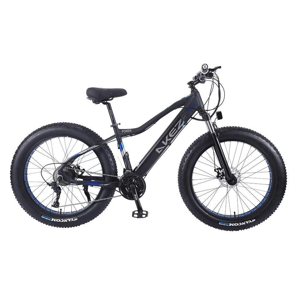 AKEZ Cruiser Snow Motorized Bicycle Beach Electric Bike eBike 26-inch Battery
