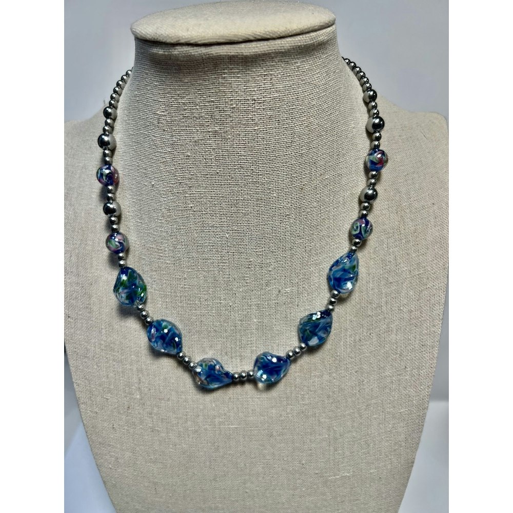 Fayre Maiden Twist Swirl Lamp Work Bead Necklace