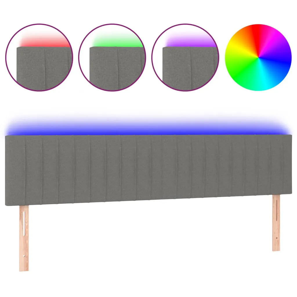 LED Headboard Dark Grey 200 cm Fabric 3121873 LED Headboard Dark Grey 200 cm Fabric 3121873