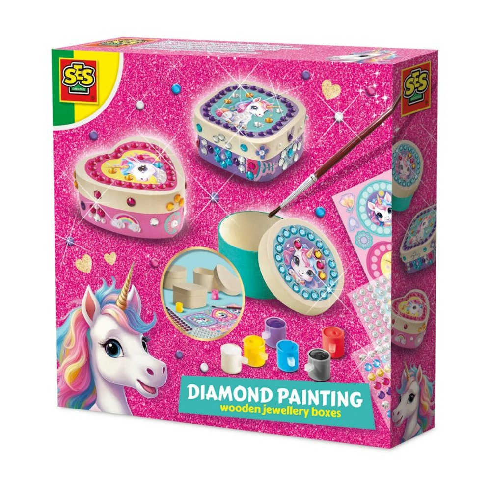 SES Creative Unicorn - Diamond Painting Wooden Jewellery Boxes