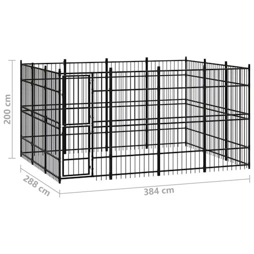 NNEVL Outdoor Dog Kennel Steel 11.06 m² NNEVL Outdoor Dog Kennel Steel 11.06 m²