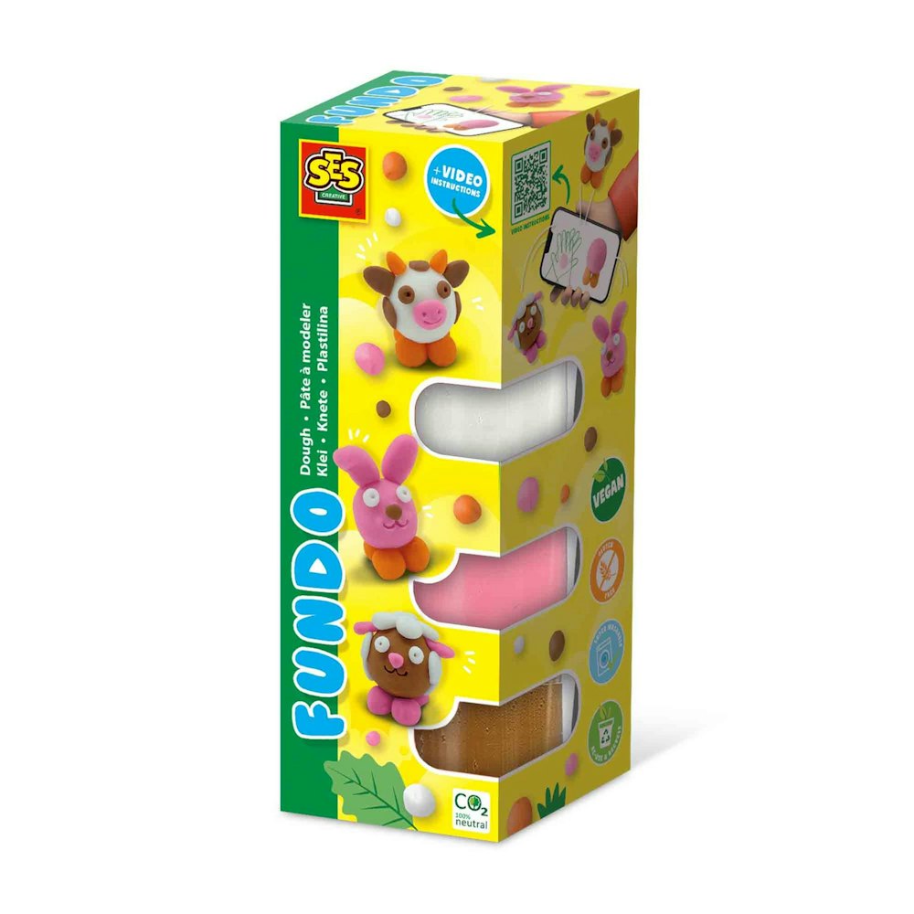 SES Creative Fundo Dough - Farm Animals (3x90g-1x40g)
