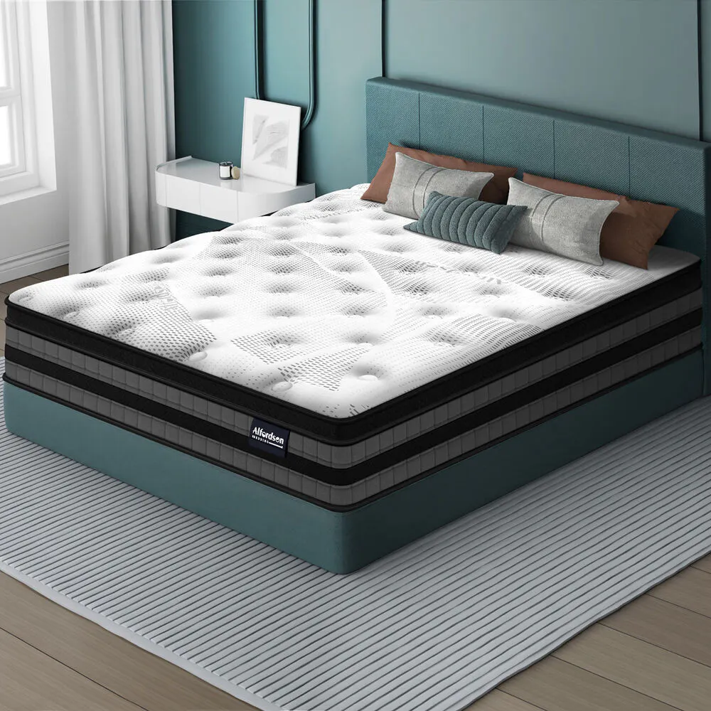 Alfordson Mattress Single Euro Top Bonnell Spring Medium Firm Bed 22CM Foam