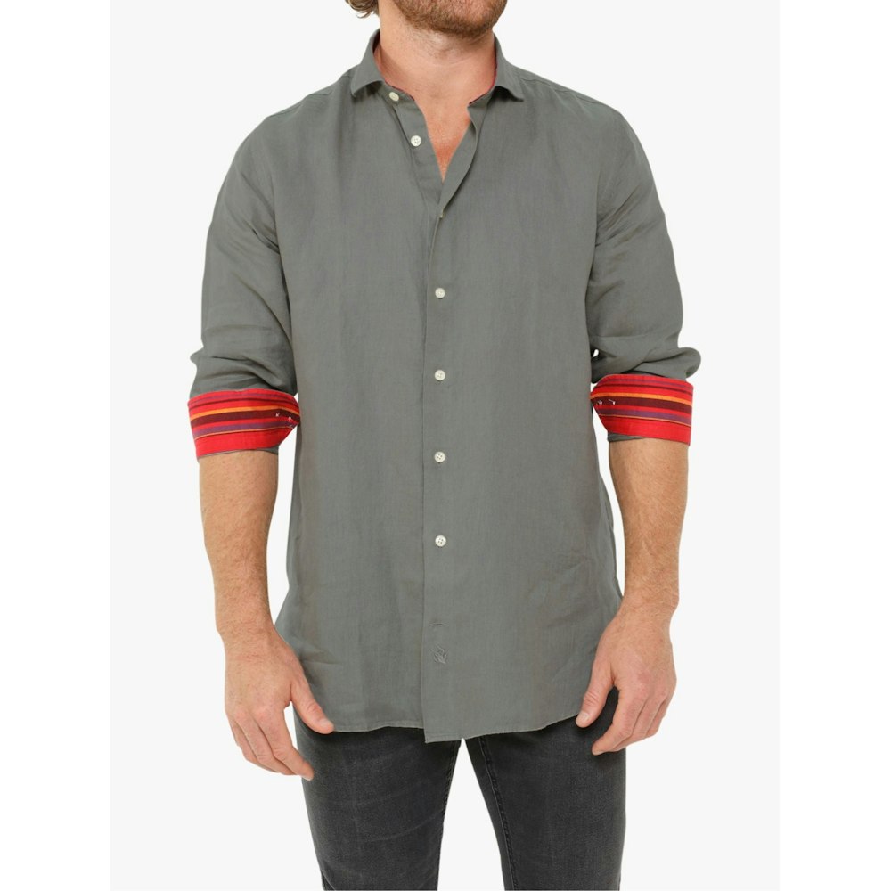 Koy Clothing Safari Khaki Linen - Kenyan Kikoy Detail