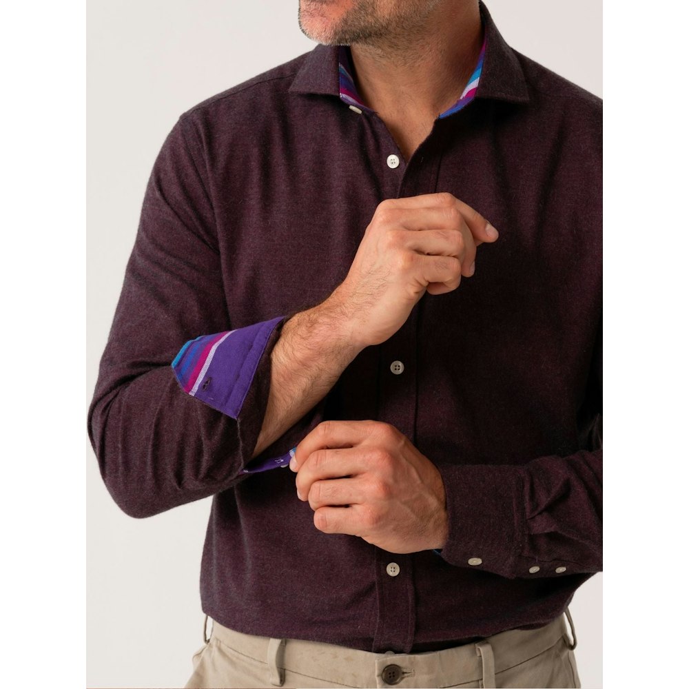 Koy Clothing Burgundy Cotton-cashmere Shirt