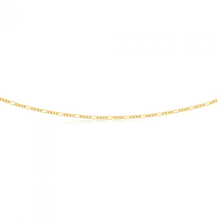 9ct Yellow Gold 3:1 Figaro 50cm Chain 50Gauge 9Y