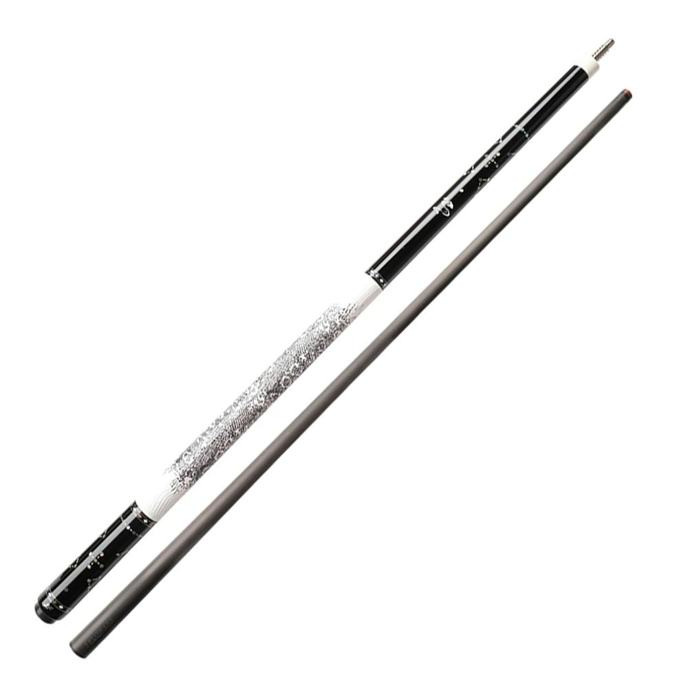 Konllen JF-STAR 147CM 2-Piece Pool Cue Ebony Wood 18.5-20OZ Billiard Cue - White&Black