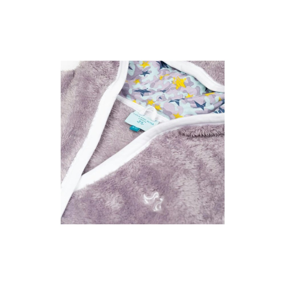 Luca and Rosa Shining Stars Print Dressing Gown Grey