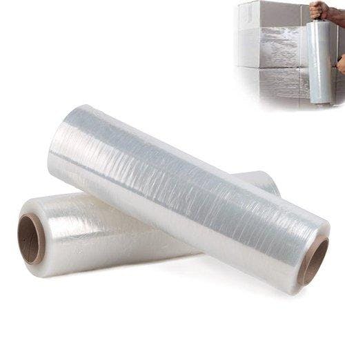 2Rolls | Stretch Film / Pallet Wrap CLEAR Hand Use 500mm x 450m | 25UM Pallet Wrap