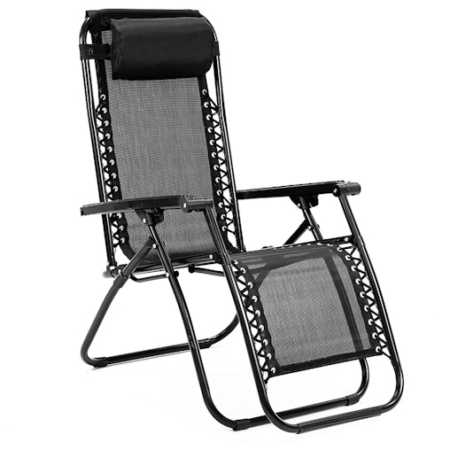 Wallaroo Foldable Reclining Deck Chair - Black image number null