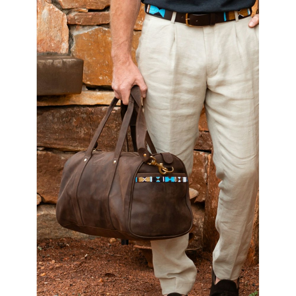 Koy Clothing Leather Explorer Duffle Bag - Mocha (pre-order)