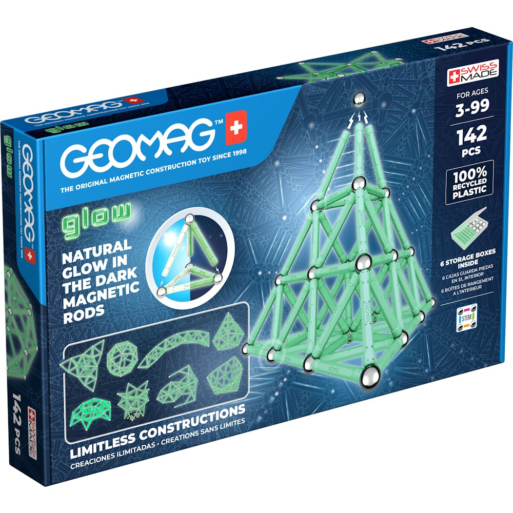 Geomag Classic Glow Magnetic Shapes - 142 Pieces