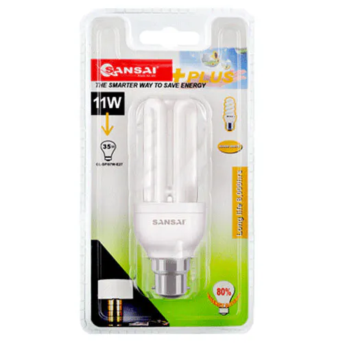 4x Sansai 11W B22/BC Daylight Energy Saving Lamp Globe Bayonet Night Light Bulb