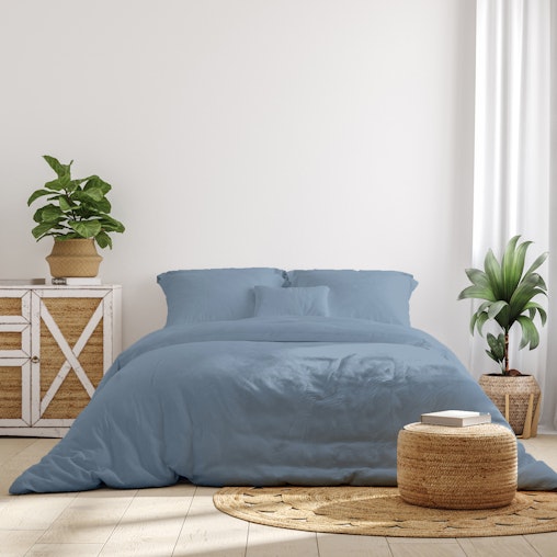 Royal Comfort 1000 Thread Count Bamboo Cotton Sheet and Quilt Cover Complete Set - King - Blue Fog Royal Comfort 1000 Thread Count Bamboo Cotton Sheet and Quilt Cover Complete Set - King - Blue Fog
