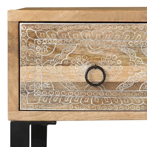 NNEVL Desk Solid Mango Wood and Real Leather 117x50x76 cm NNEVL Desk Solid Mango Wood and Real Leather 117x50x76 cm