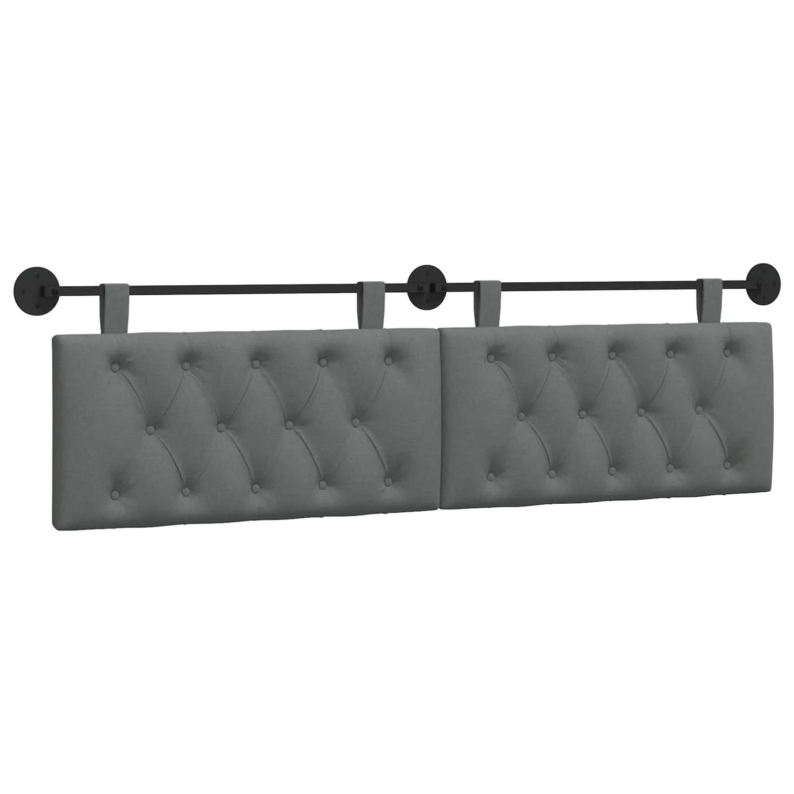 Hanging Headboard Wall-mounted Dark Grey 170 x 55 x 7 cm Fabric 42032153 Hanging Headboard Wall-mounted Dark Grey 170 x 55 x 7 cm Fabric 42032153