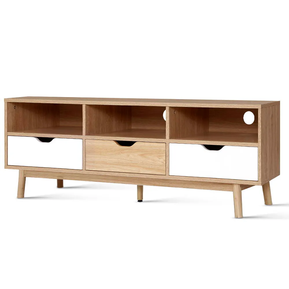 Artiss White Entertainment Unit Scandinavian TV Cabinet Wooden Cabinet Natural