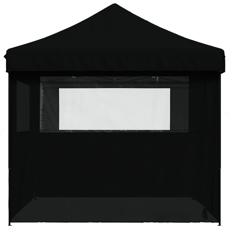 vidaXL Foldable Party Tent Pop-Up with 4 Sidewalls Black image number null