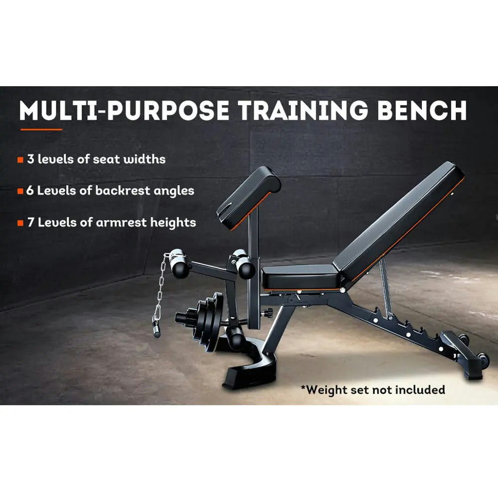 JMQ Fitness B6 Bench Dumbbell Weight Bench Incline Home Fitness Gym Equipment Rear Moving Roller