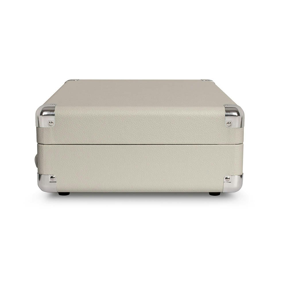 Crosley Cruiser Bluetooth Portable Turntable - White Sands + Bundled HolySmoke Bluetooth Retro Speaker - Black