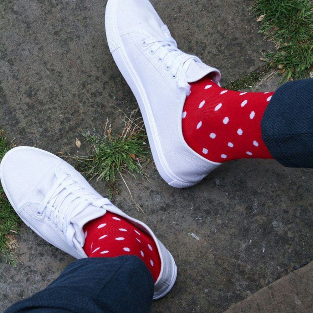 Swole Panda Red Polka Dot Bamboo Socks