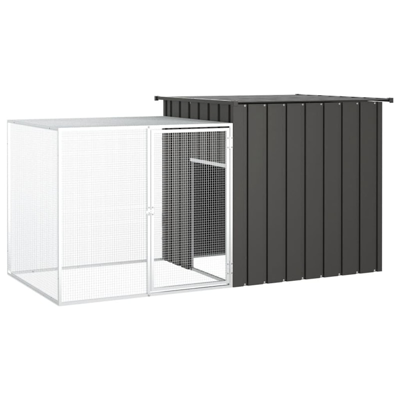 NNEVL Rabbit Cage Anthracite 200x91x100 cm Galvanised Steel image number null