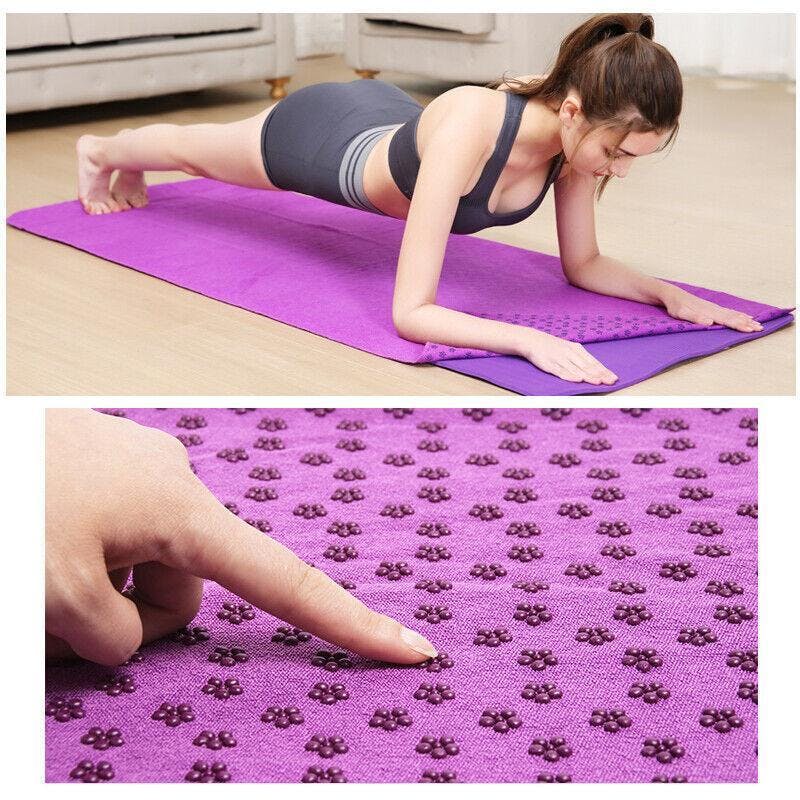 Non Slip Yoga Towel Mat Microfiber Fitness Gym Exercise Blanket with Carry Bag