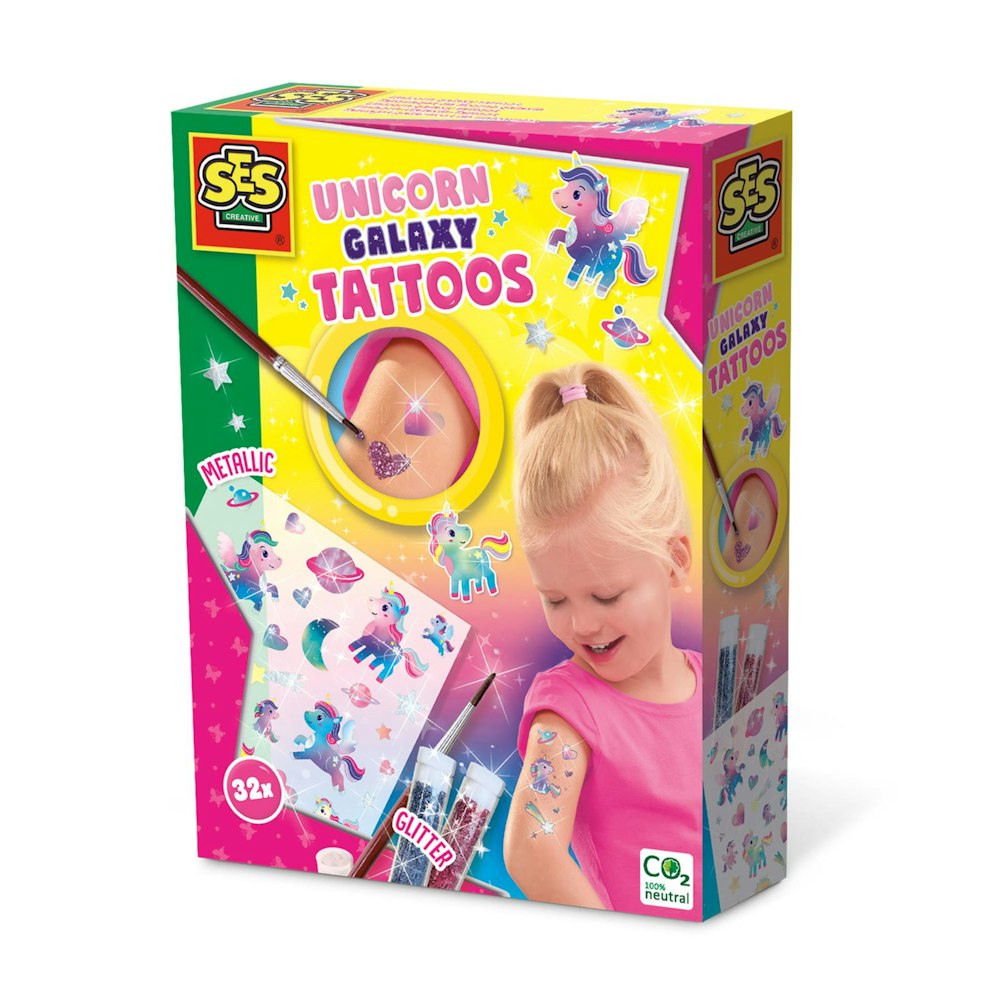 SES Creative Unicorn Galaxy Tattoos